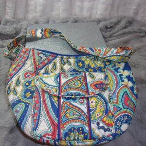 E-114 VERA BRADLEY RETIRED MARINE PAISLEY DESIGN SHOULDER BAG